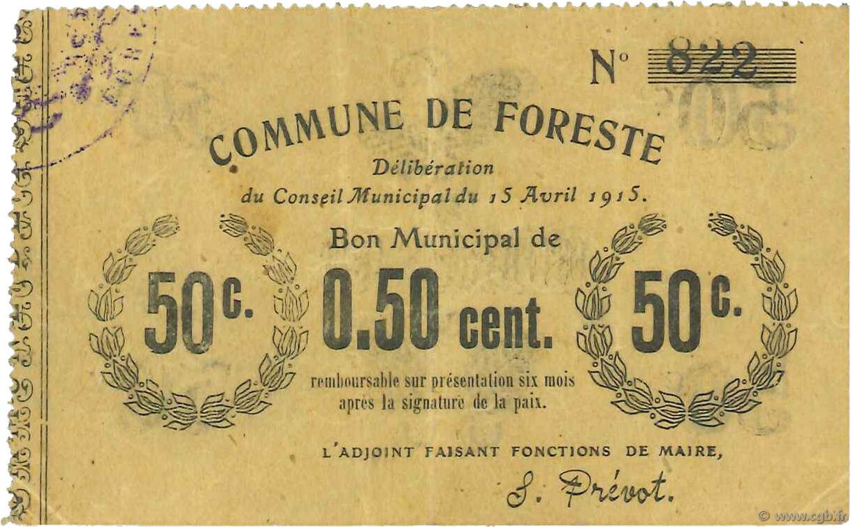 50 Centimes FRANCE Regionalismus und verschiedenen  1915 JP.02-0983 SS