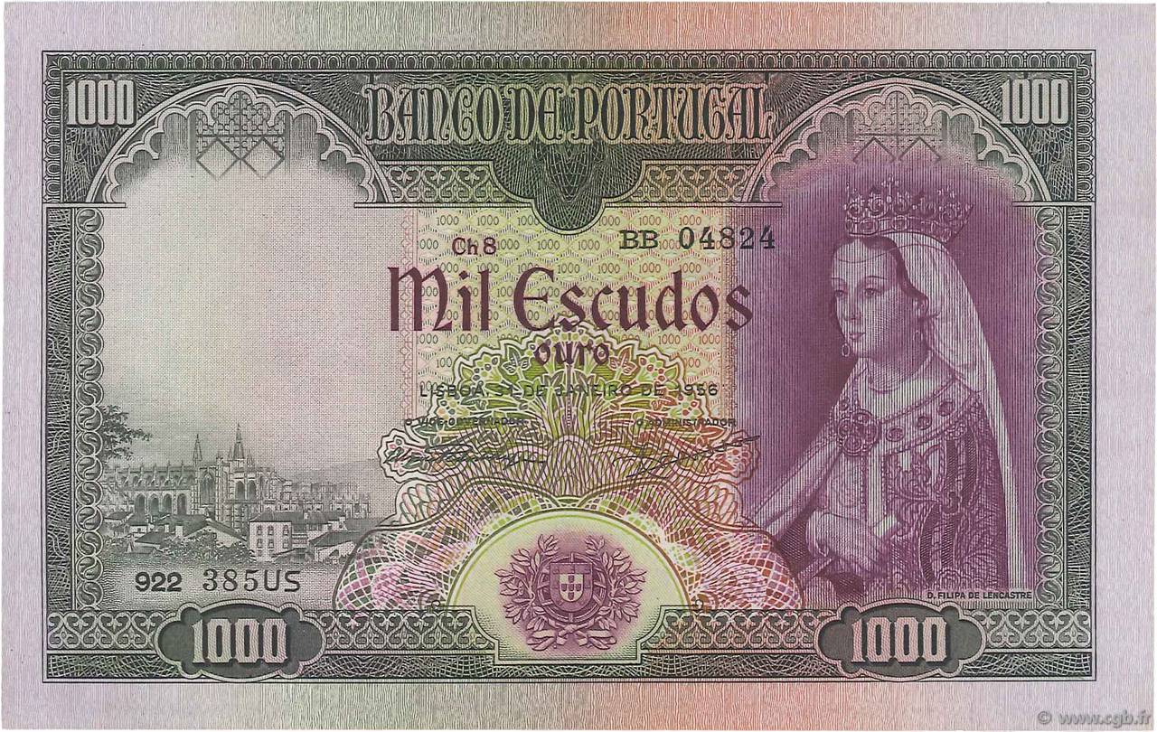 1000 Escudos PORTUGAL  1956 P.161 VZ