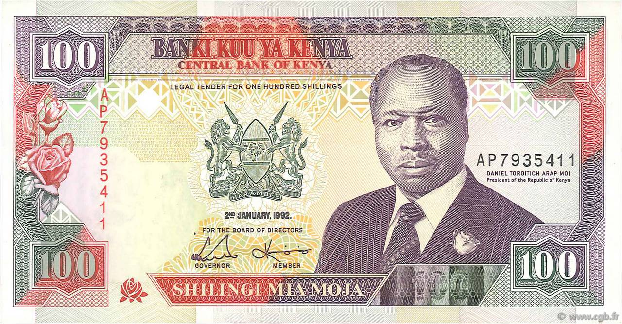 100 Shillings KENIA  1992 P.27d fST