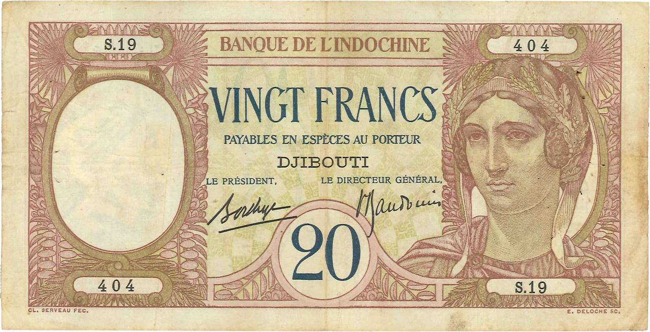 20 Francs YIBUTI  1936 P.07 BC