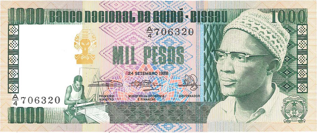 1000 Pesos GUINEA-BISSAU  1978 P.08b FDC