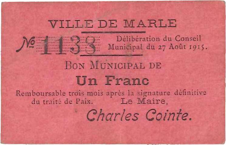 1 Franc FRANCE regionalism and various  1915 JP.02-2651 XF