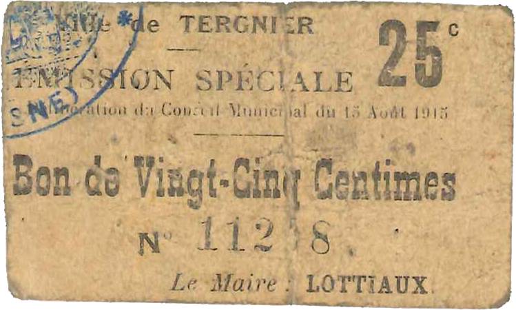 25 Centimes FRANCE regionalismo e varie  1915 JP.02-2722 MB
