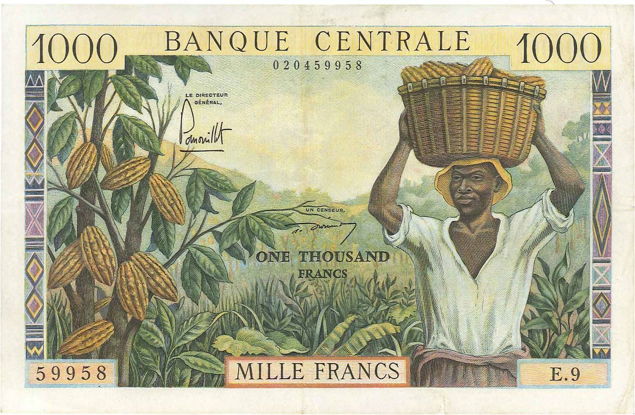 1000 Francs CAMEROON  1962 P.12a XF-