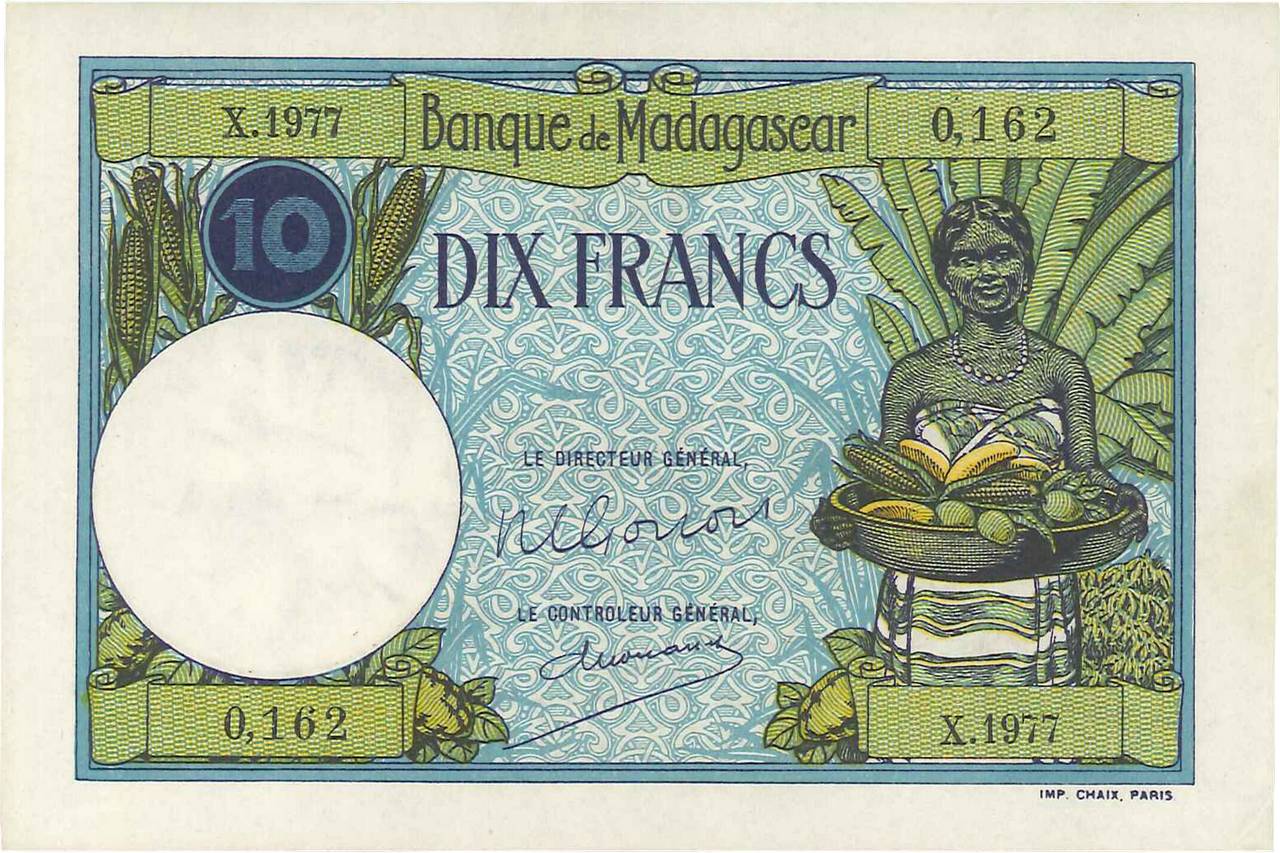 10 Francs MADAGASKAR  1948 P.036 fST