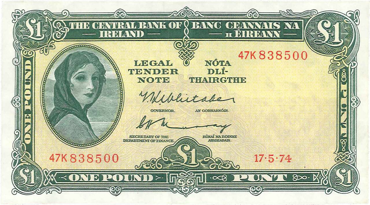 1 Pound IRLANDA  1974 P.064c q.SPL