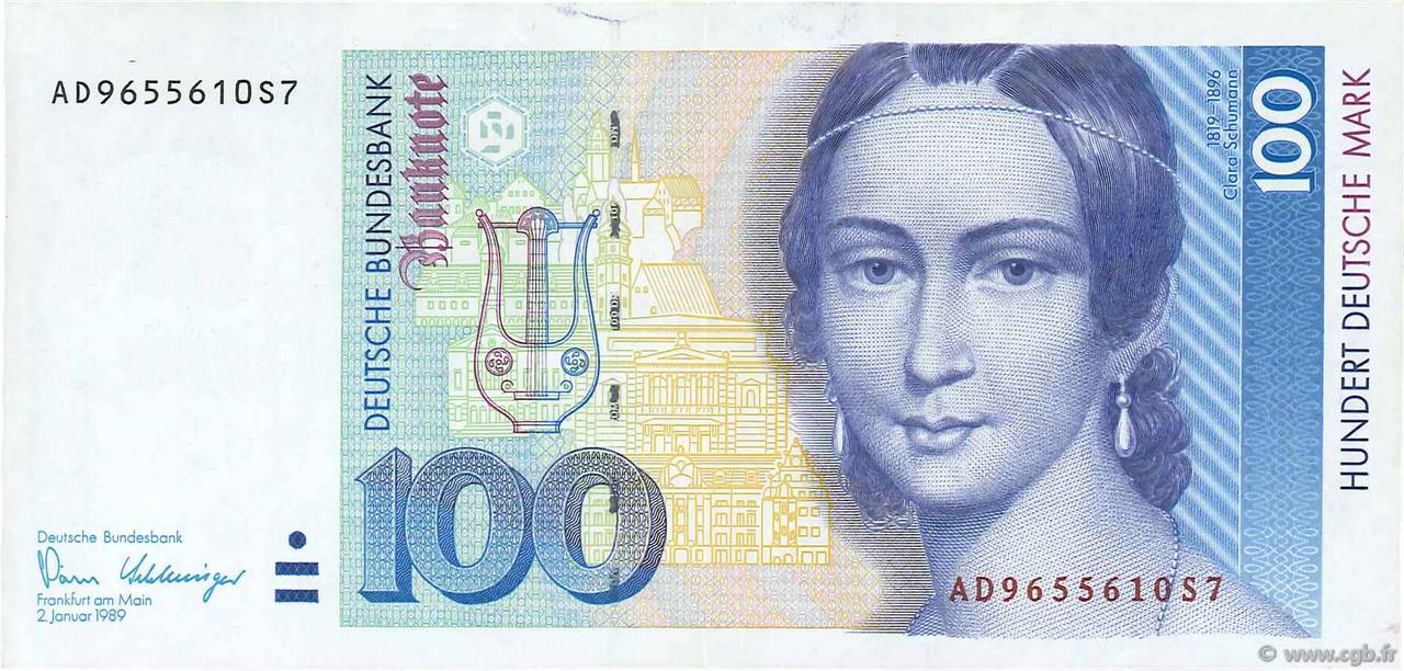100 Deutsche Mark GERMAN FEDERAL REPUBLIC  1989 P.41a EBC
