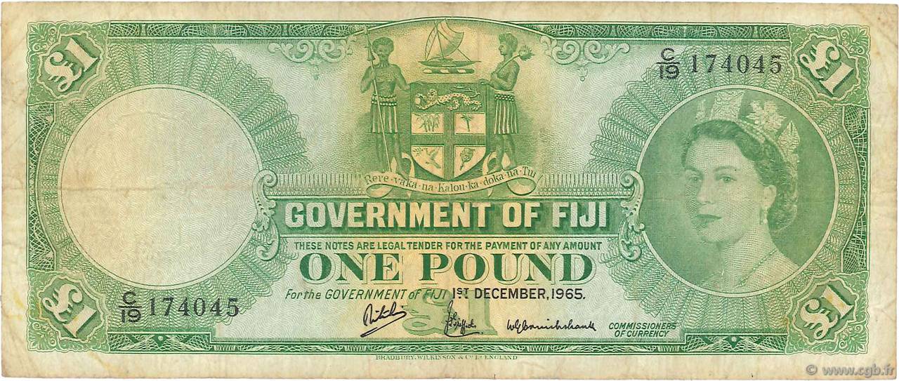 1 Pound FIJI  1965 P.053h F