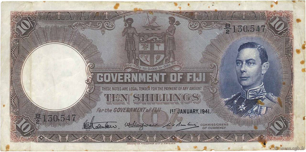 10 Shillings FIYI  1941 P.038e BC