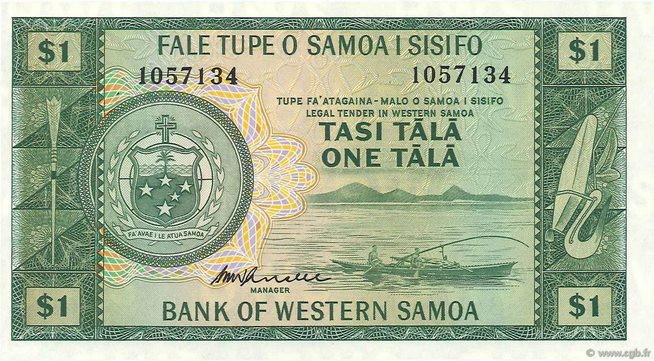 1 Tala SAMOA  1967 P.16c ST