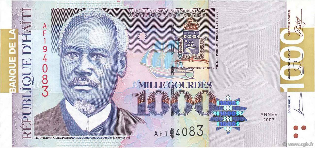 1000 Gourdes HAITI  2007 P.278c UNC-