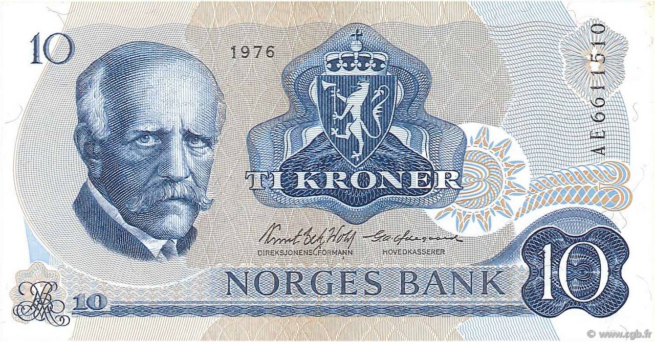 10 Kroner NORWAY  1976 P.36b XF