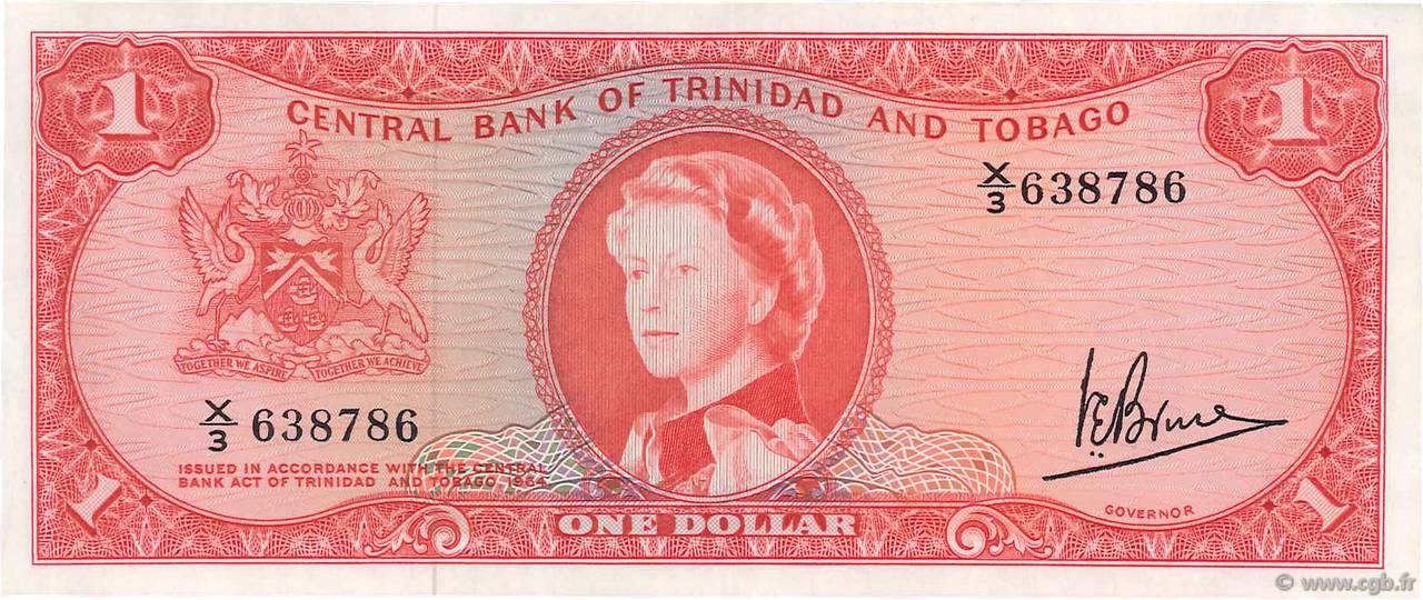 1 Dollar TRINIDAD E TOBAGO  1964 P.26c q.SPL