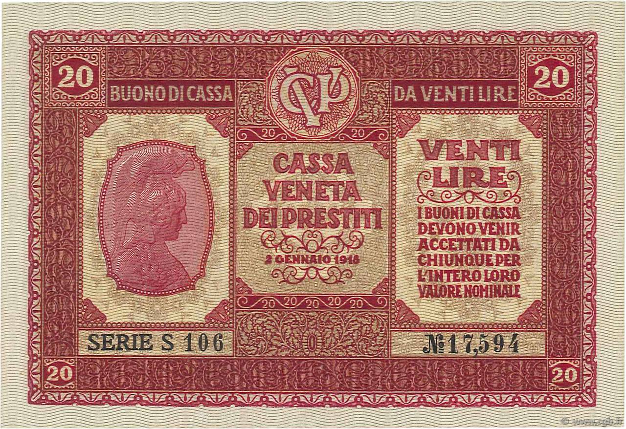 20 Lire ITALIA  1918 PM.07 q.AU