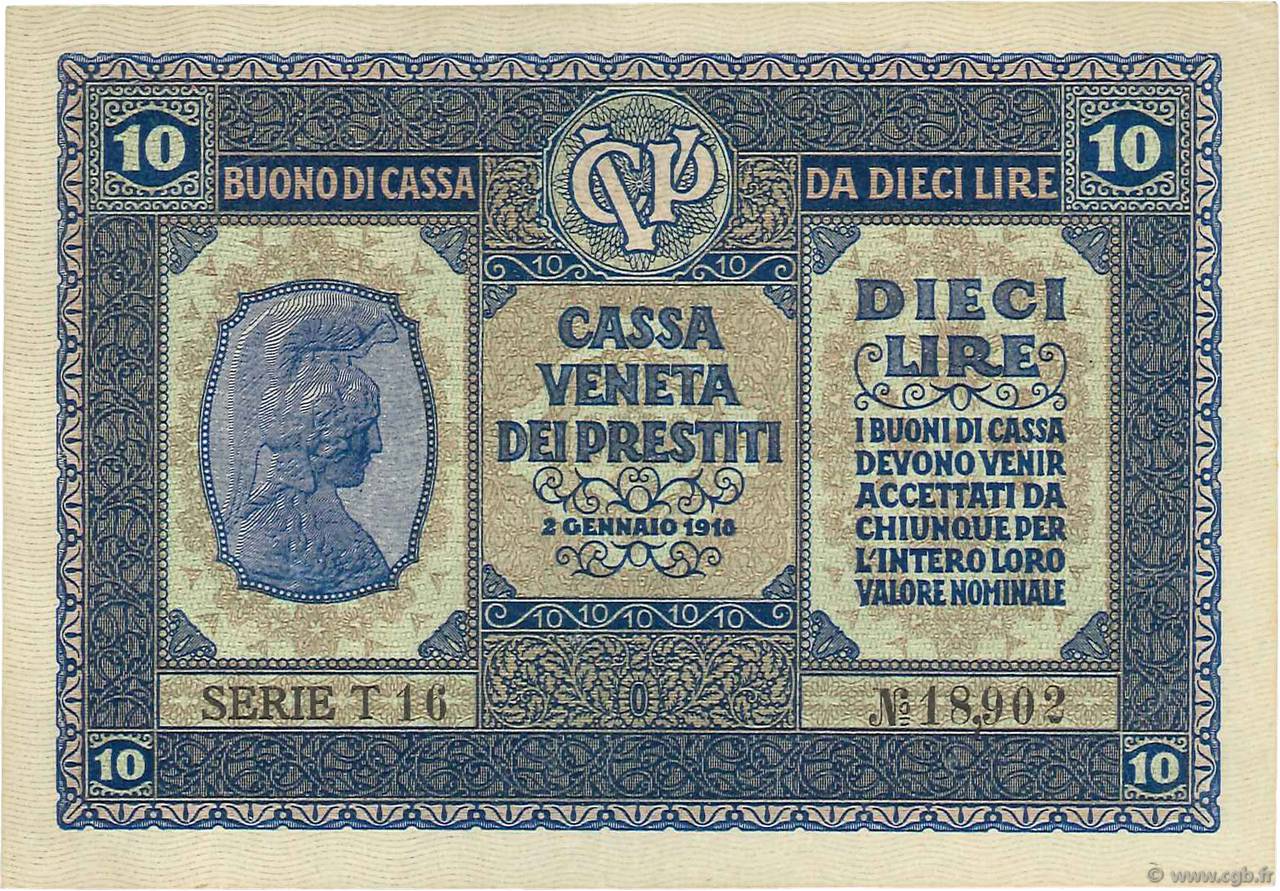 10 Lire ITALIA  1918 PM.06 SC+