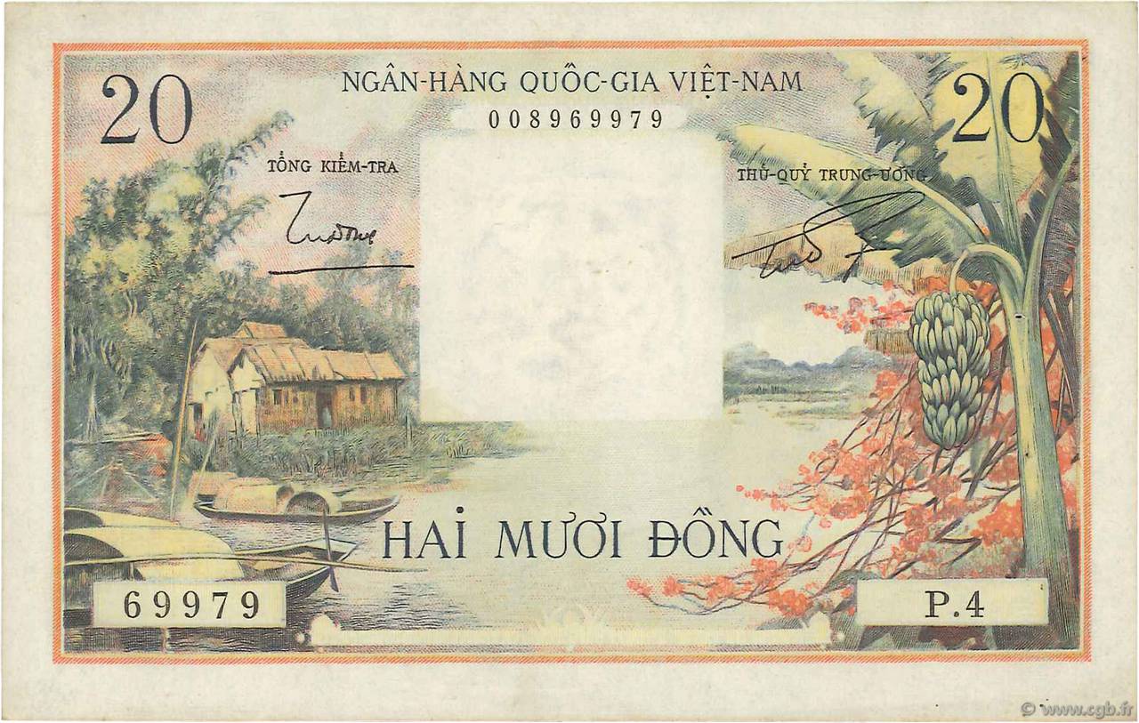20 Dong SOUTH VIETNAM  1956 P.04a XF+