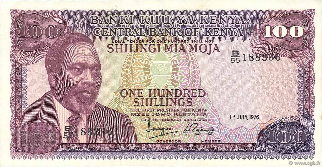 100 Shillings KENIA  1976 P.14c VZ