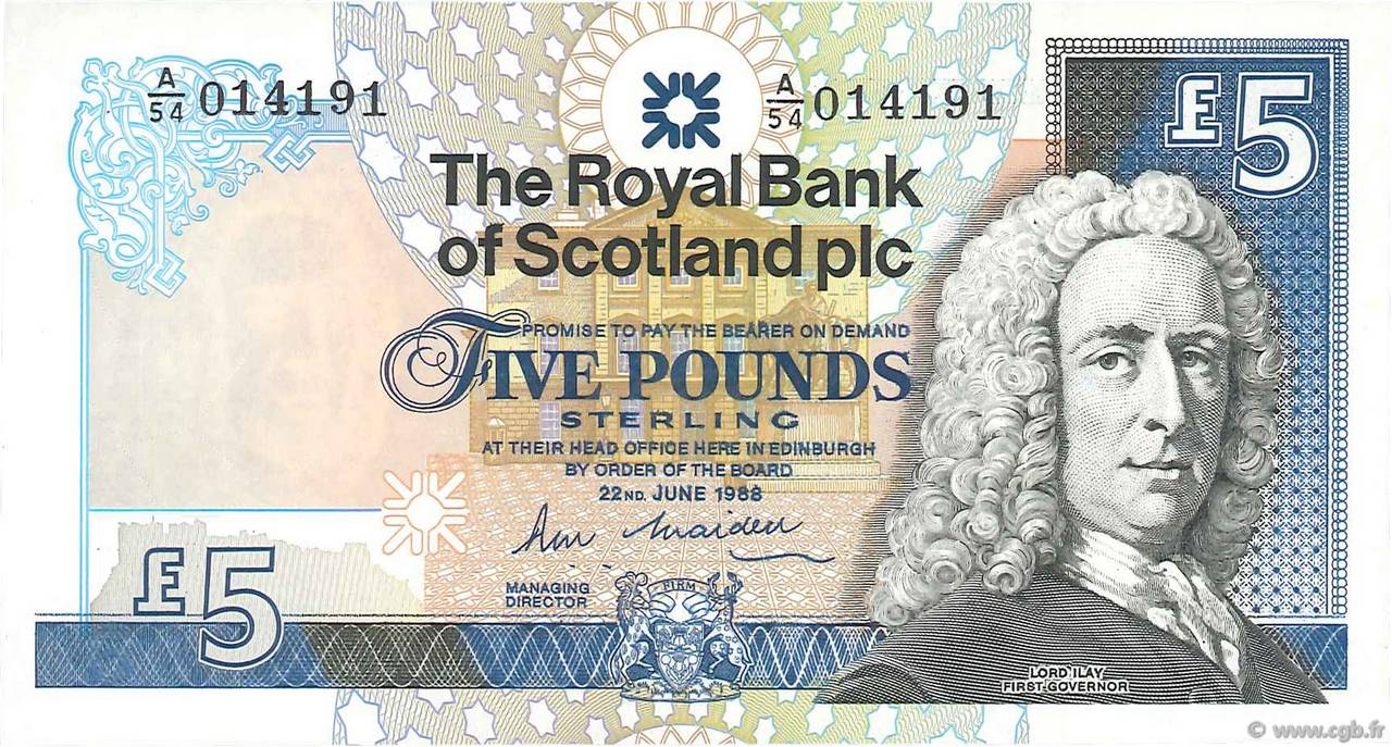 5 Pounds SCOTLAND  1987 P.347a UNC