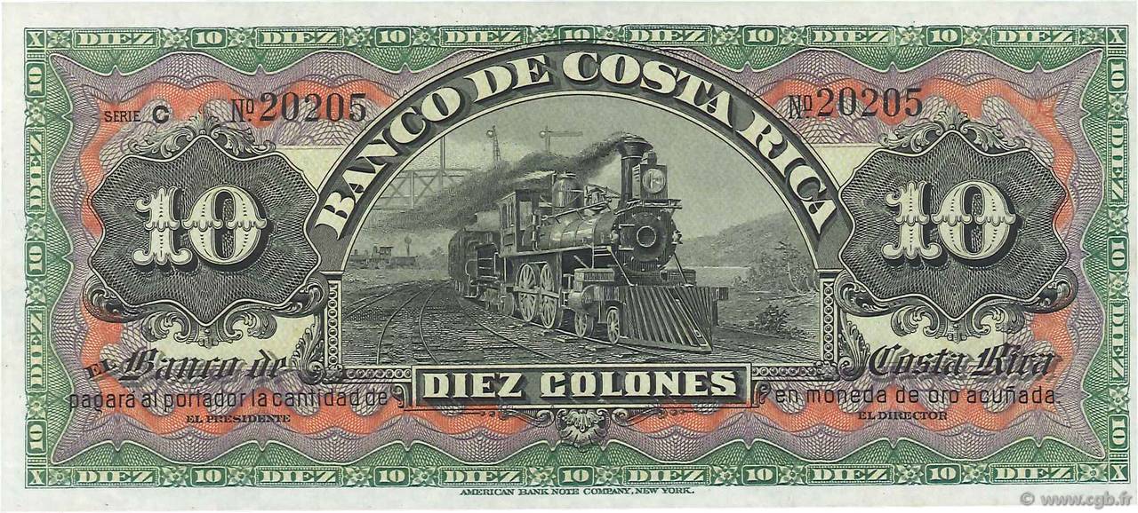 10 Colones Non émis COSTA RICA  1901 PS.174r UNC
