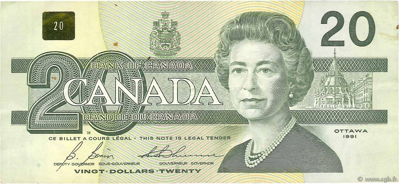 20 Dollars CANADA  1991 P.097b TB