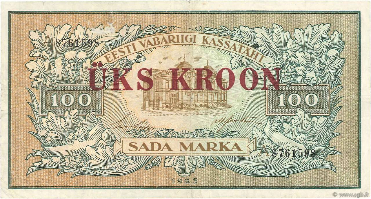 100 Marka ESTONIA  1923 P.61b BB