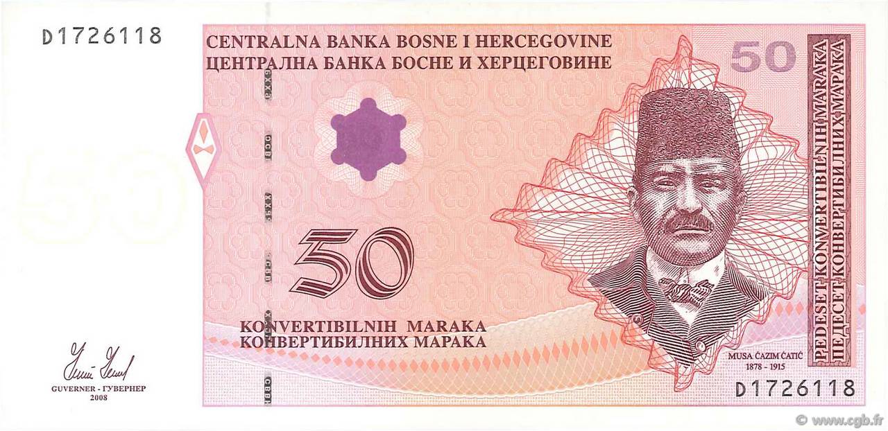 50 Convertible Maraka BOSNIA-HERZEGOVINA  2008 P.076b FDC