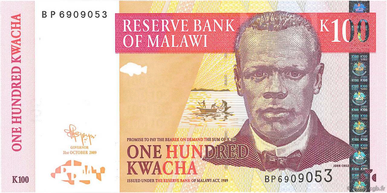 100 Kwacha MALAWI  2009 P.54d UNC