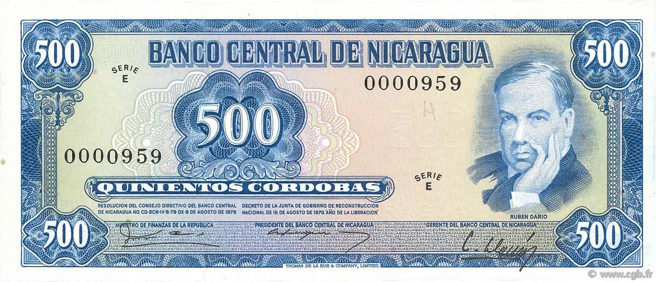 500 Cordobas NICARAGUA  1979 P.133 UNC