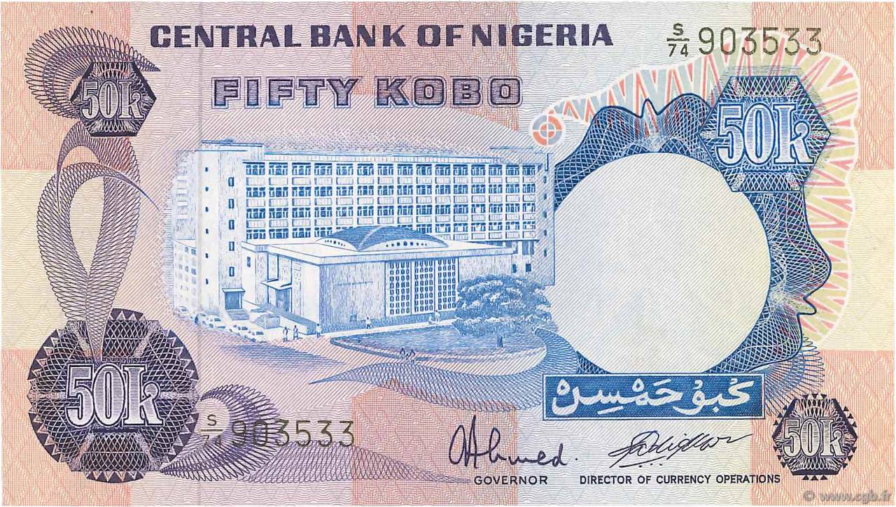 50 Kobo NIGERIA  1973 P.14j ST
