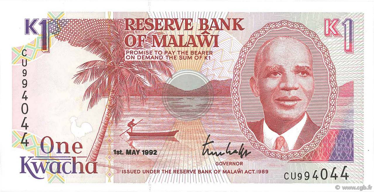 1 Kwacha MALAWI  1992 P.23b UNC