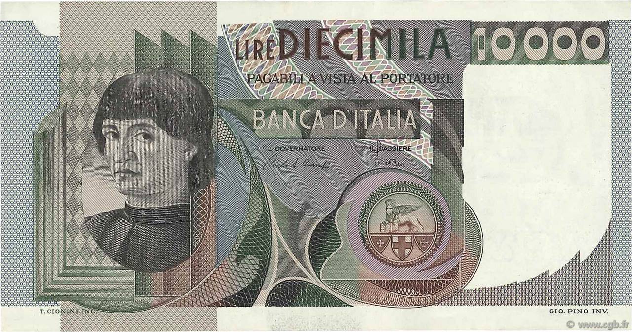 10000 Lire ITALIEN  1980 P.106b fVZ