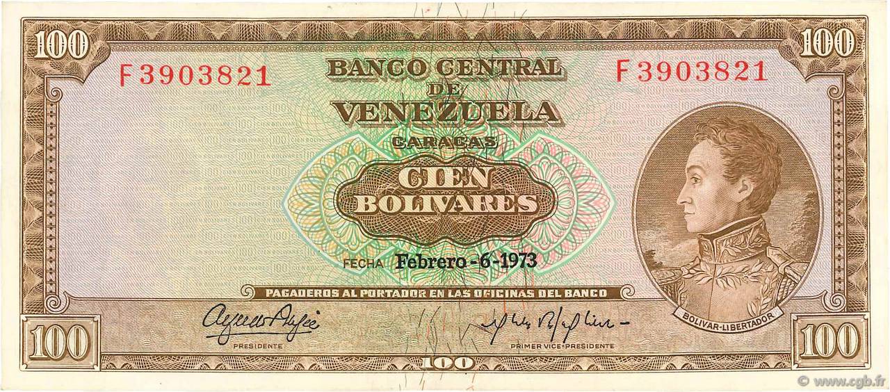 100 Bolivares VENEZUELA  1973 P.048j SC