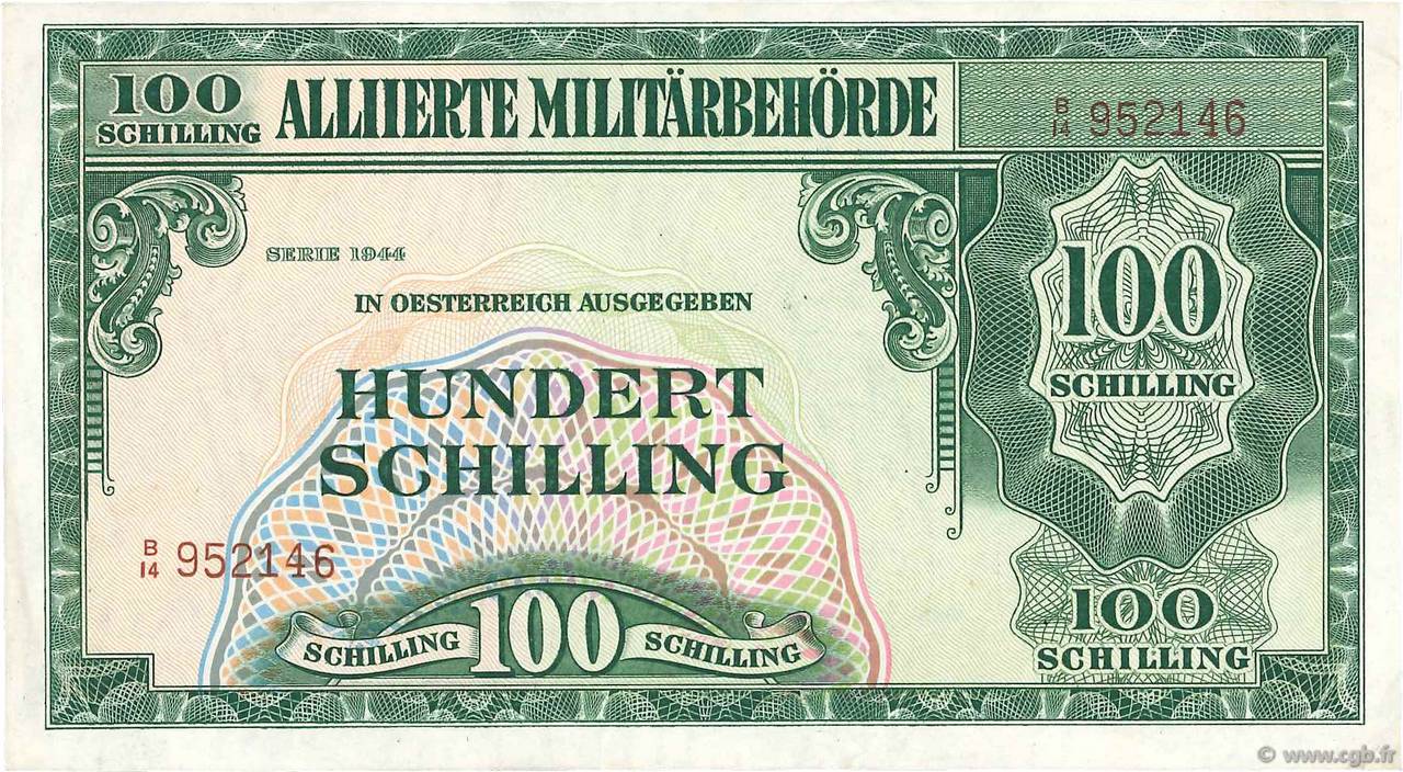 100 Shilling ÖSTERREICH  1944 P.110a fST+