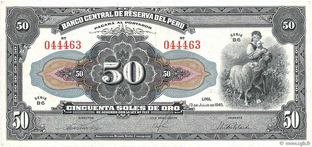 50 Soles PERú  1945 P.068Aa MBC