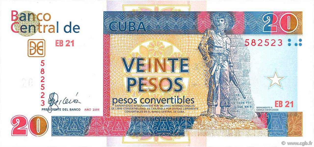 20 Pesos CUBA  2006 P.FX50 FDC
