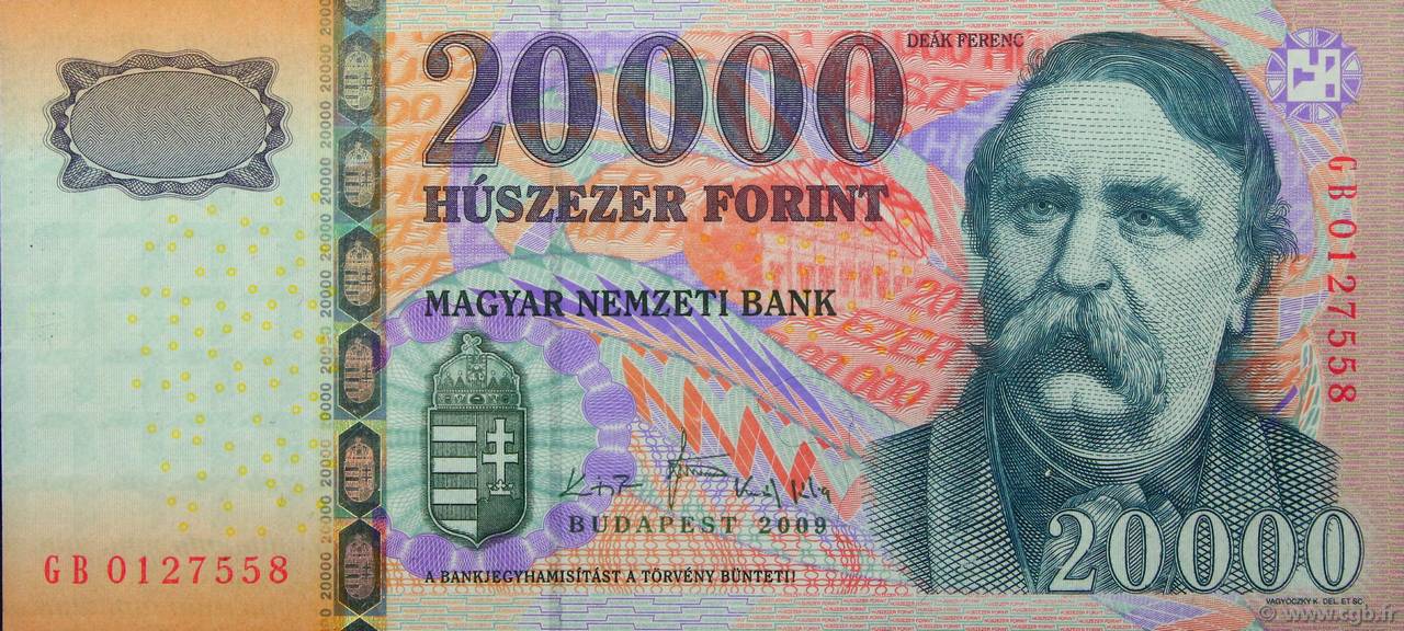20000 Forint UNGARN  2009 P.201b ST