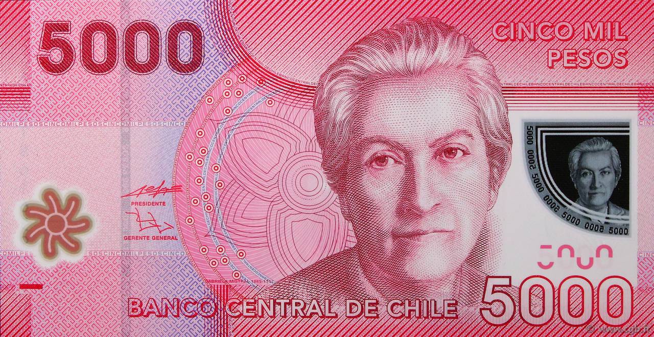 5000 Pesos CILE  2009 P.163 FDC