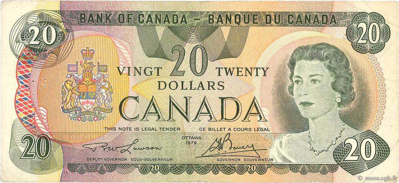 20 Dollars CANADA  1979 P.093a MB