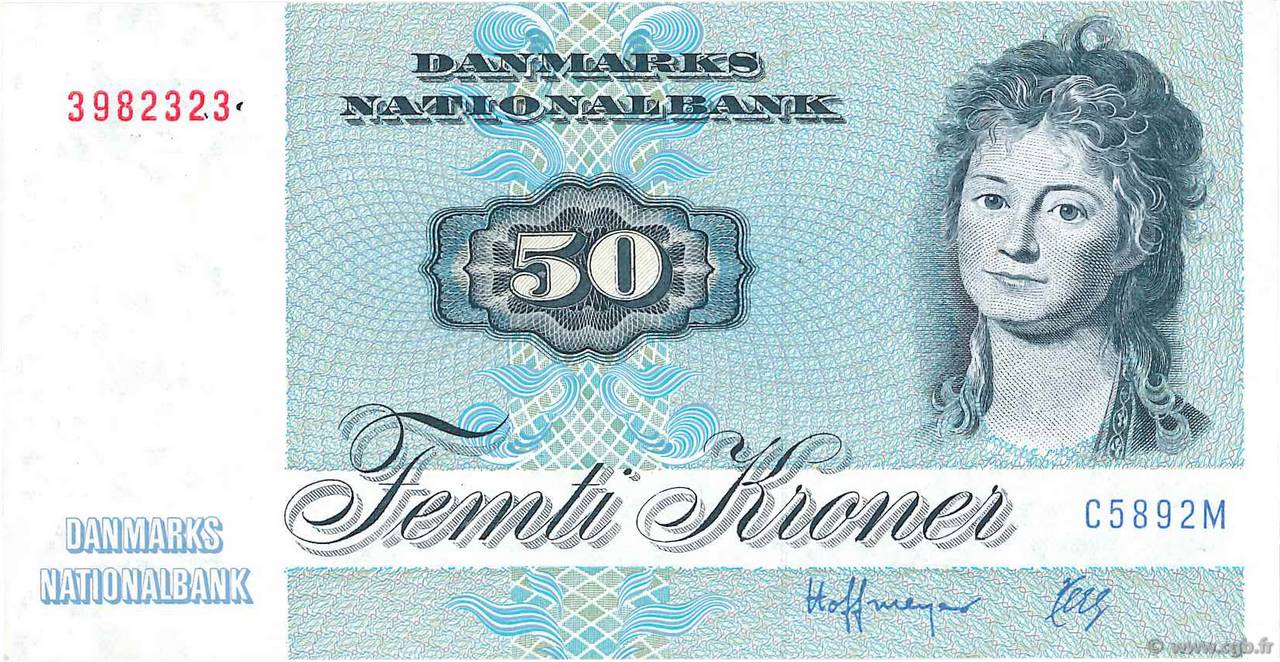 50 Kroner DENMARK  1990 P.050h XF