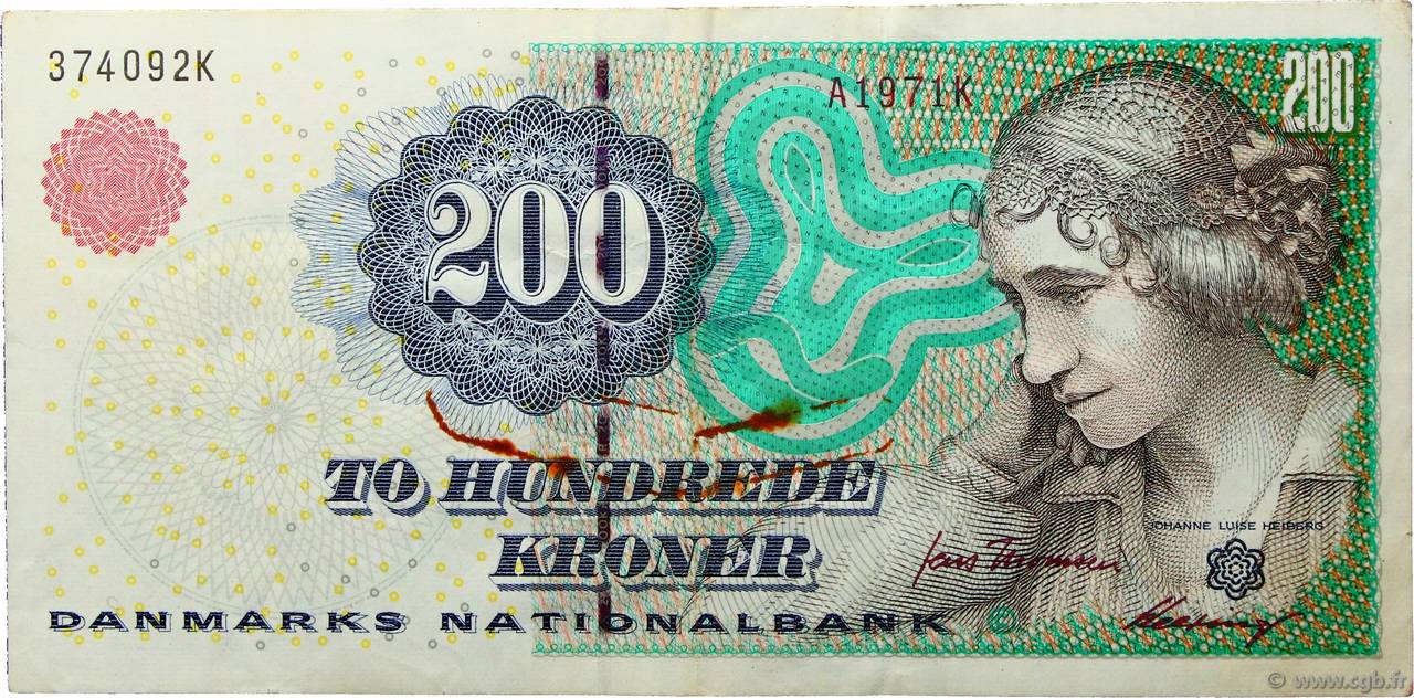 200 Kroner DÄNEMARK  1997 P.057a SS