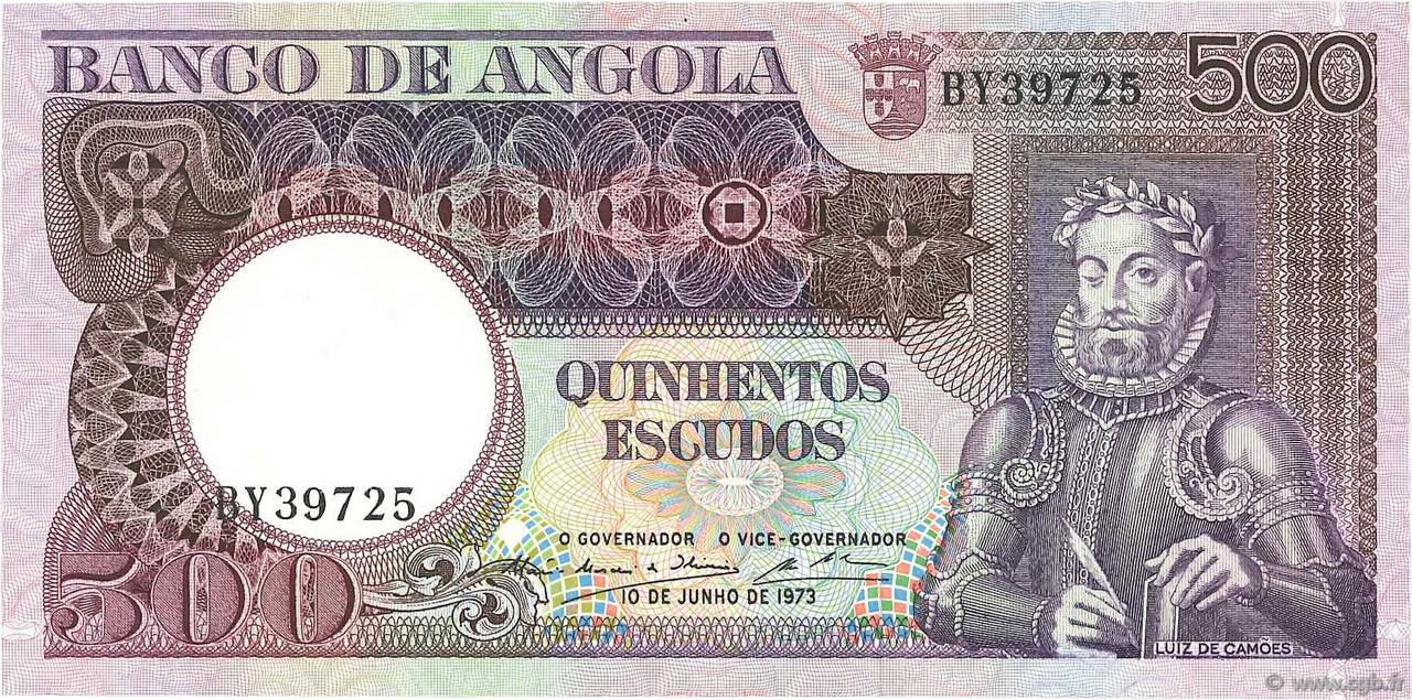 500 Escudos ANGOLA  1973 P.107 UNC-