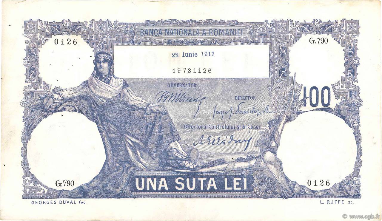 100 Lei ROMANIA  1917 P.021a BB