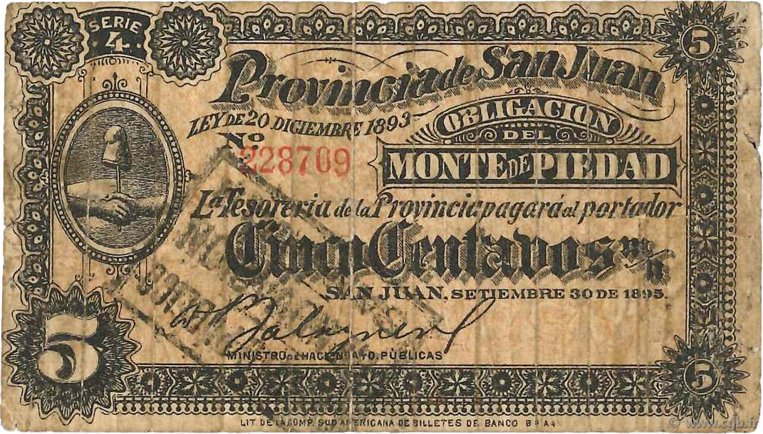 5 Centavos ARGENTINIEN  1895 PS.2192 S