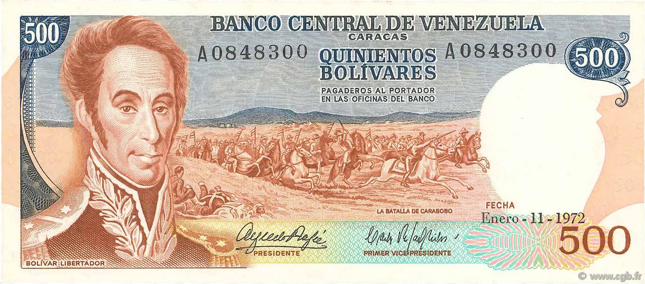 500 Bolivares VENEZUELA  1972 P.056b ST