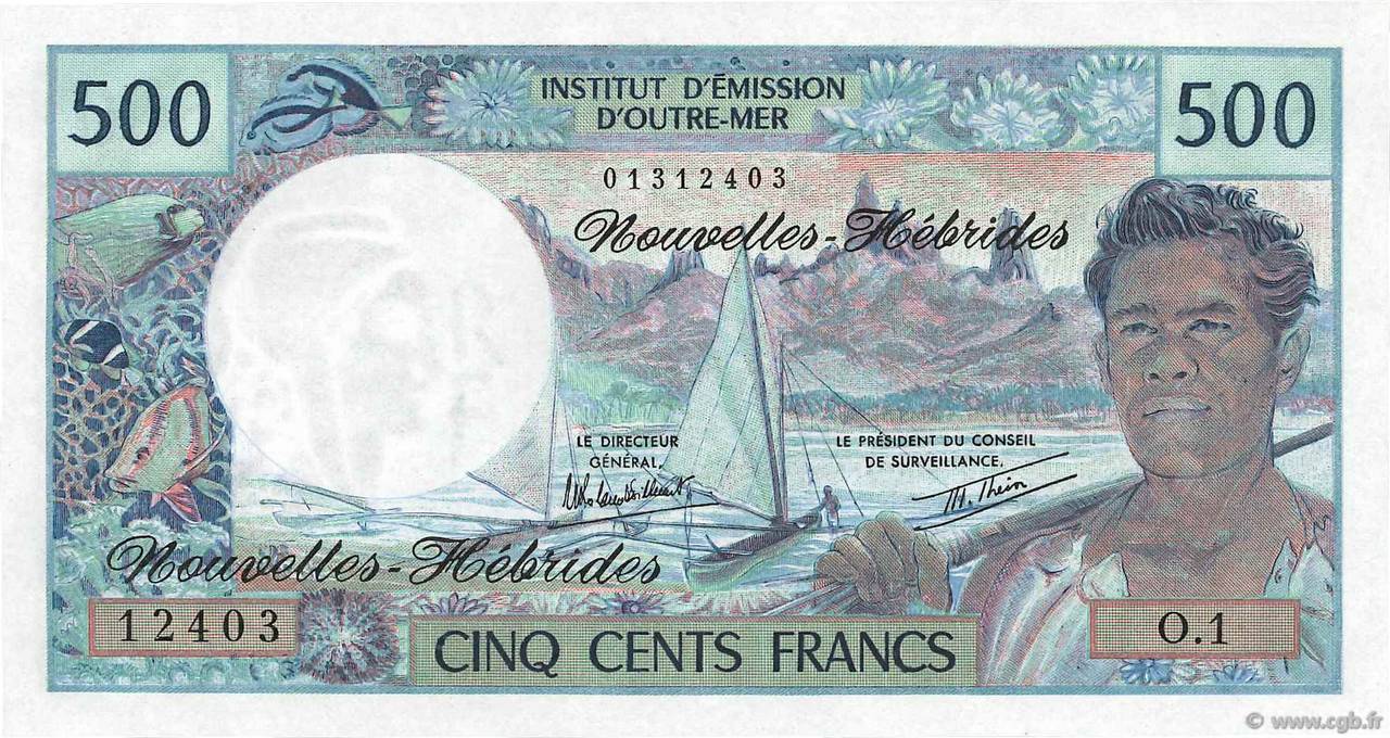 500 Francs NUEVAS HÉBRIDAS  1980 P.19c SC+