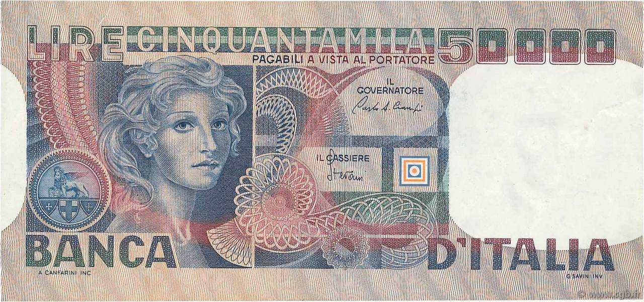 50000 Lire ITALY  1980 P.107c XF