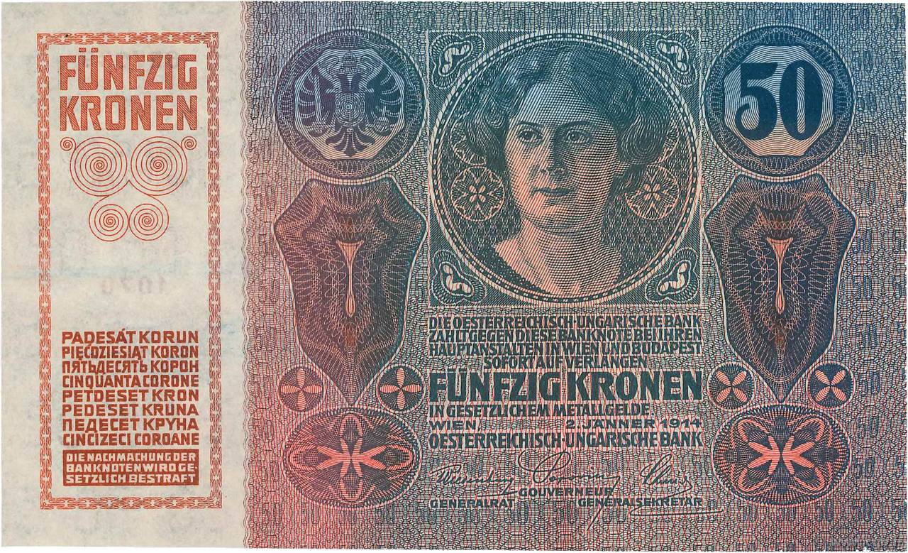 50 Kronen ÖSTERREICH  1914 P.015 fST