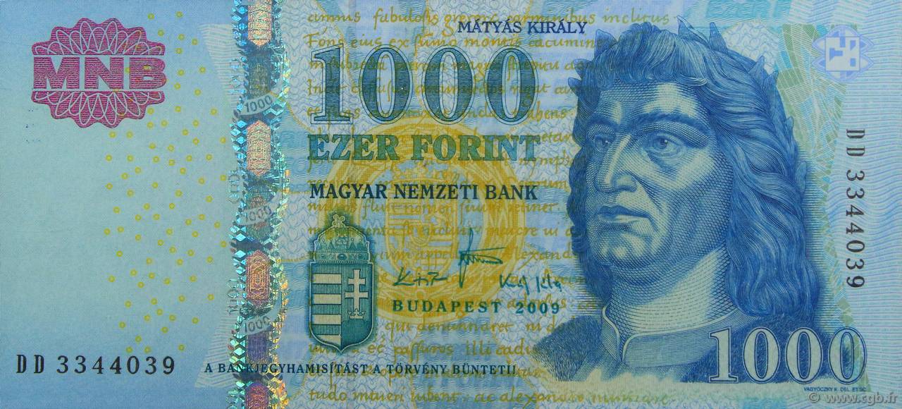 1000 Forint HUNGRíA  2009 P.197a FDC