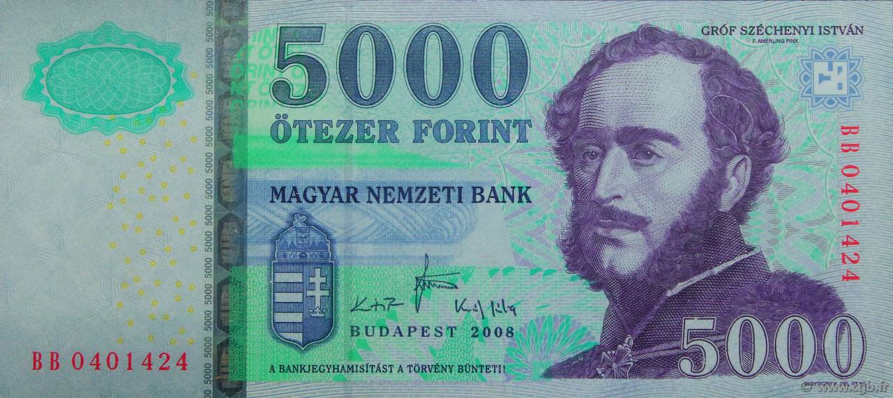 5000 Forint HUNGARY  2008 P.199a UNC