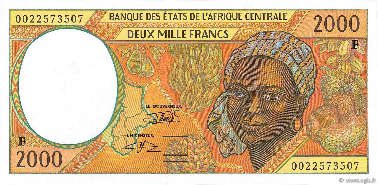 2000 Francs STATI DI L  AFRICA CENTRALE  2000 P.303Fg FDC